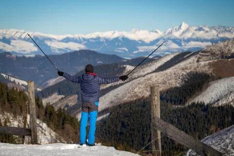 Walking in the snow. Stock Photos