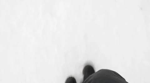 Walking in snow pov Stock Footage 68711388