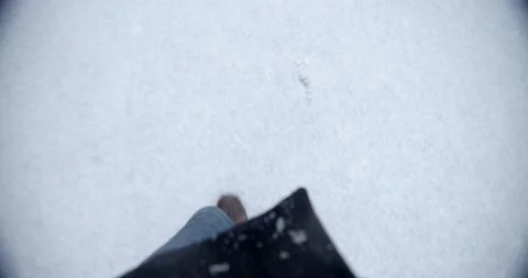 Walking In Snow POV Video stock 147160210
