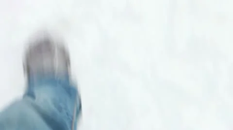 Walking on the snow (subjective) Stock Footage 10739023