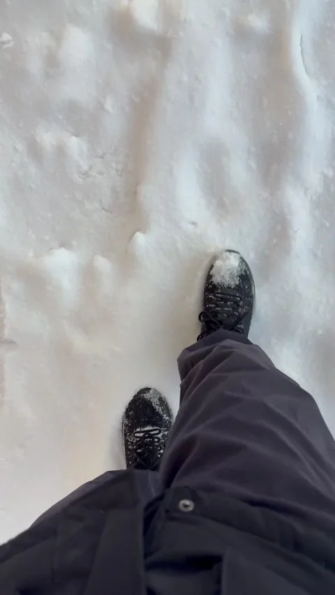 Walking in snow in winter Stock Footage 325825455
