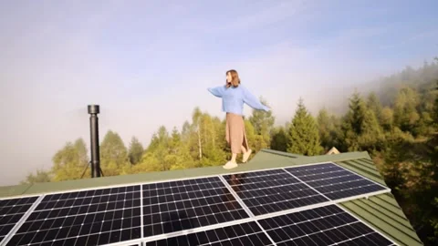 Walking on Solar-Powered Freedom Stock Footage 283004903