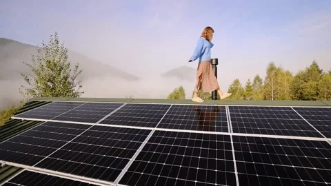 Walking on Solar-Powered Freedom Stock Footage 283008463