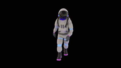 Walking Spaceman alpha Stock Footage 133921289