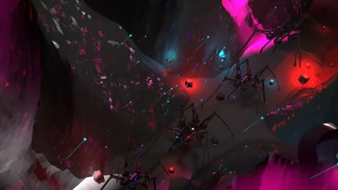 Walking spiders Stock Footage 126105093