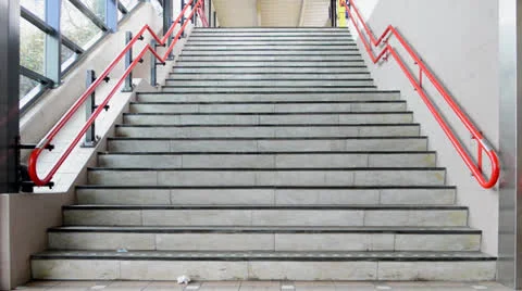 Walking up the stairs Stock Footage 22605578