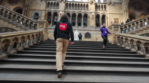 Walking up the stairs. Video stock 273157149