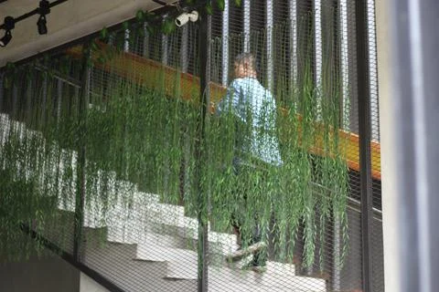 Walking on the stairs Foto stock