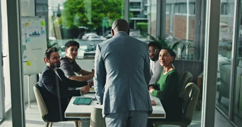 Walking, start or people in office with manager, support and feedback for Stock Footage 318733657