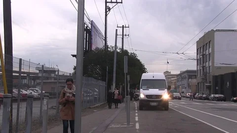 Walking to the station Video stock 77356553