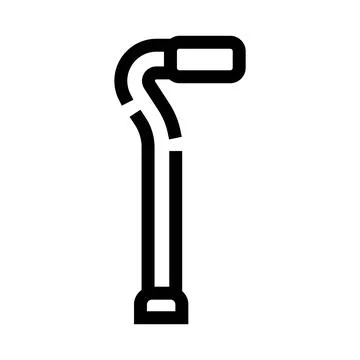 Walking stick assisting mobility and providing support Stock Illustration
