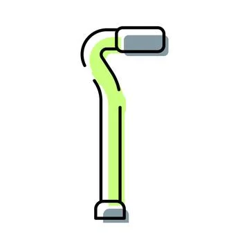 Walking stick assisting with mobility color icon vector Stock Illustration