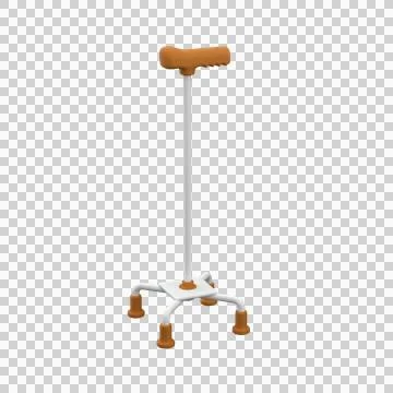 Walking stick with foam handle isolated on white background, 3d render Illustrazione stock