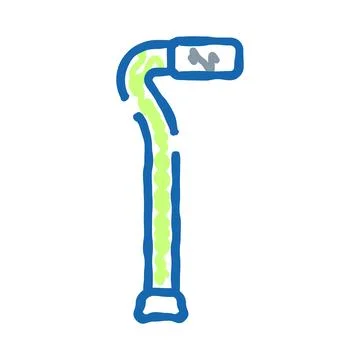 Walking stick helping with elderly mobility support Stock Illustration