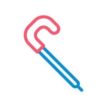 Walking stick icon. Concept of elderly care, disability, and accessibility. Stock Illustration