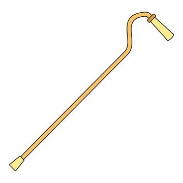 Walking stick icon representing support and mobility aid Stock Illustration