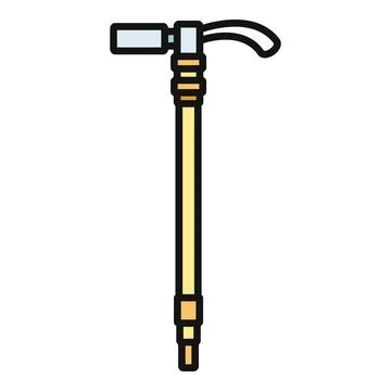 Walking stick providing mobility aid and support icon Stock Illustration