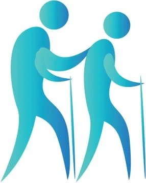 Walking stick, support, old age Illustrazione stock