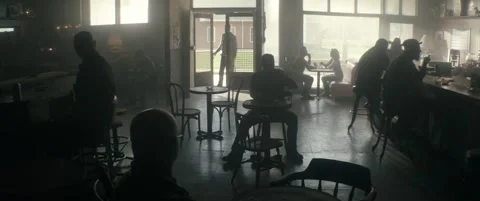 Walking In Stoically Into A Bar Stock Footage 151846487