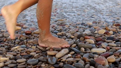 Walking on stones Video stock 280513654