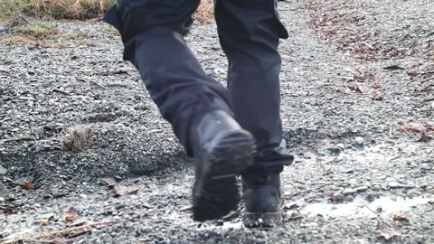 Walking on stoney beach Stockbeeldmateriaal 229984841