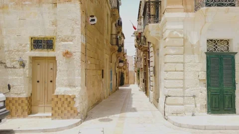 Walking on a Street in Birgu Stock Footage 241834433
