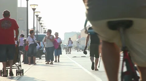Walking on the street Stock Footage 8599598