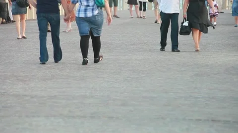 Walking on the street Stock Footage 8599652