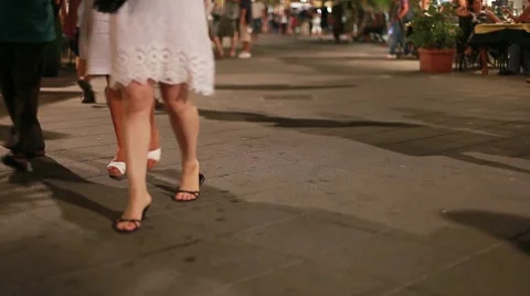 Walking on the street Stock Footage 8600522