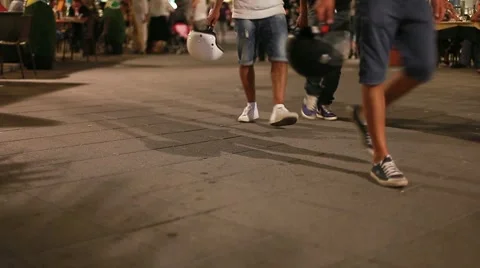 Walking on the street Stock Footage 8600547