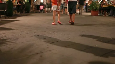 Walking on the street Stock Footage 8600679
