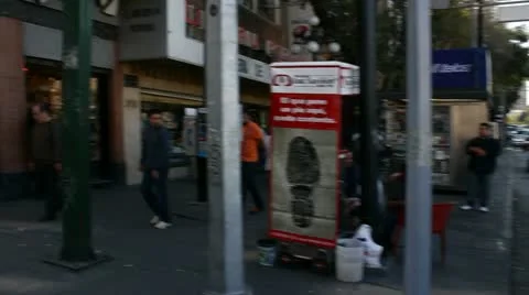 Walking on the street. Stockbeeldmateriaal 11177492