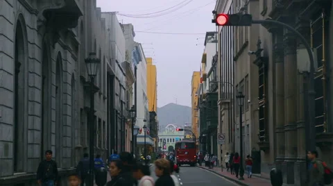 Walking street in Lima Stock Footage 63905954