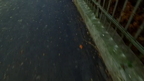 Walking on the street on old pavement Stock Footage 85345638