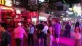 Walking Street is red-light district with many restaurants, go-go bars, brothels HD Footage