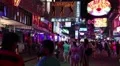 Walking Street - red-light district in Pattaya, Thailand HD Footage