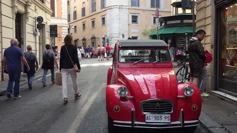 Walking on the street in Rome Stock Footage 85320316