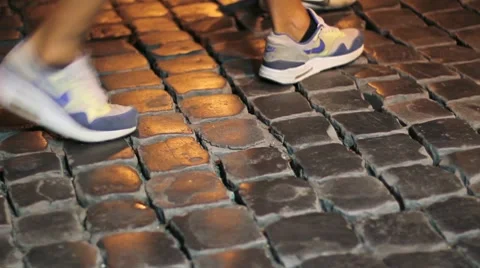 Walking on the street - timelapse Stock Footage 8600523