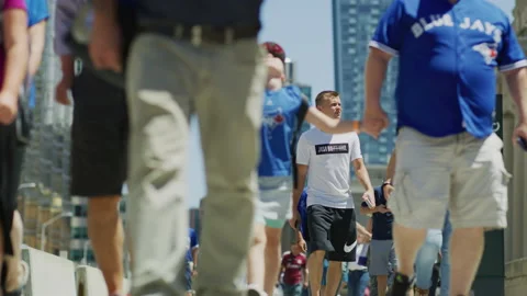 Walking on a street in Toronto Stock Footage 217784558