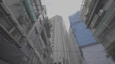 Walking the streets around the building Stock Footage 95165029