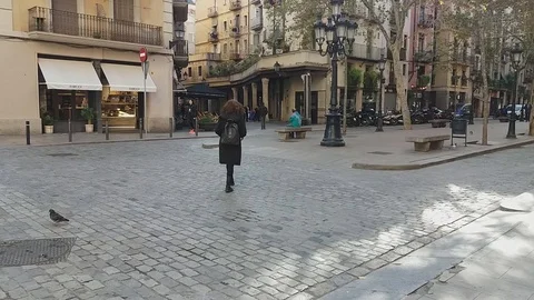 Walking At The Streets Of Barcelona Stock Footage 102392845