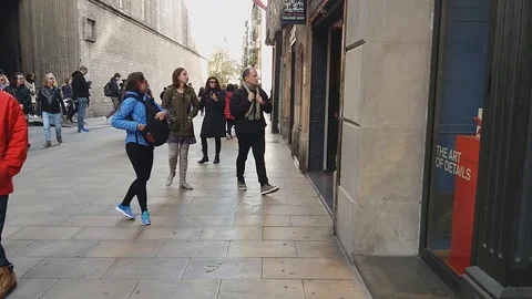 Walking At The Streets Of Barcelona Stock Footage 102393874
