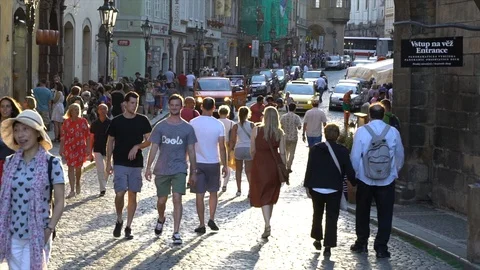 Walking The Streets In The Czech Republic Stock Footage 97488959