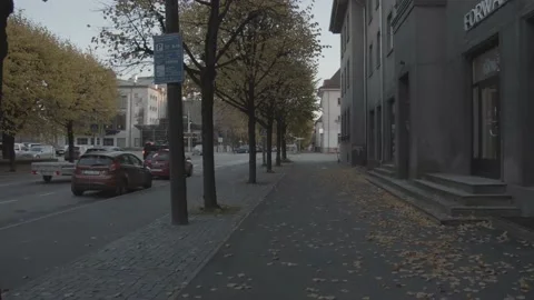 Walking on the Streets of Parnu in Fall, Estonia Video stock 219859272