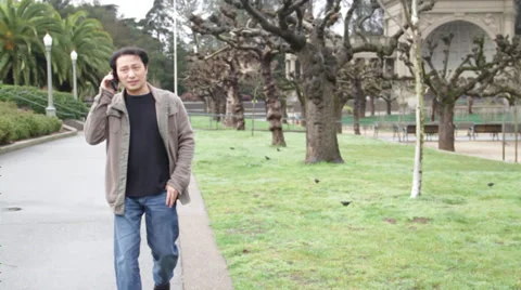 Walking on the streets using phone Stock Footage 36155065