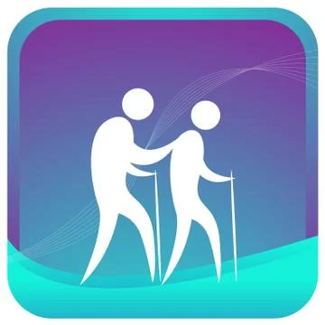 Walking sttick support Stock Illustration