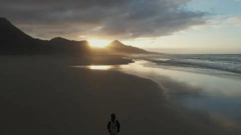 Walking sunset Stock Footage 234730041