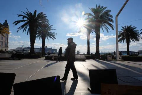 Walking on sunshine in Split, Croatia Stock Photos