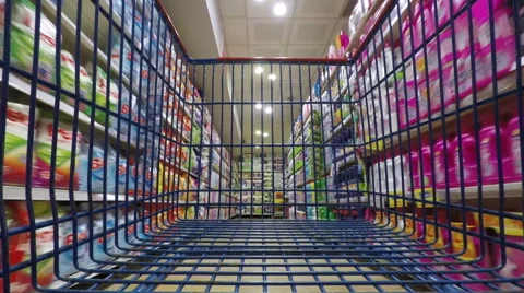 Walking in the supermarket (Editorial) Video stock 56611698