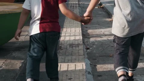Walking on a tactile warning tile for blind people. Stock Footage 209171247
